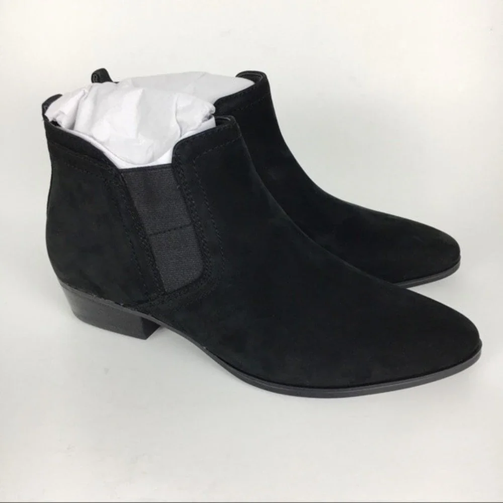 Naturalizer Womens Size 6 Becka Black Leather Nubuck Suede‎ Ankle Boots Shoes
